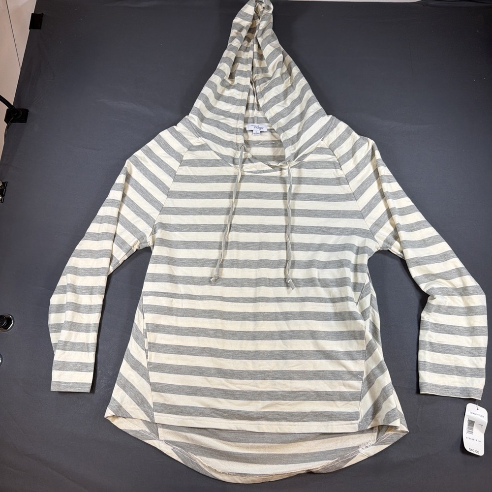 Indigo Long Sleeve Knitted Top Hoodie Lightweight Extra Large